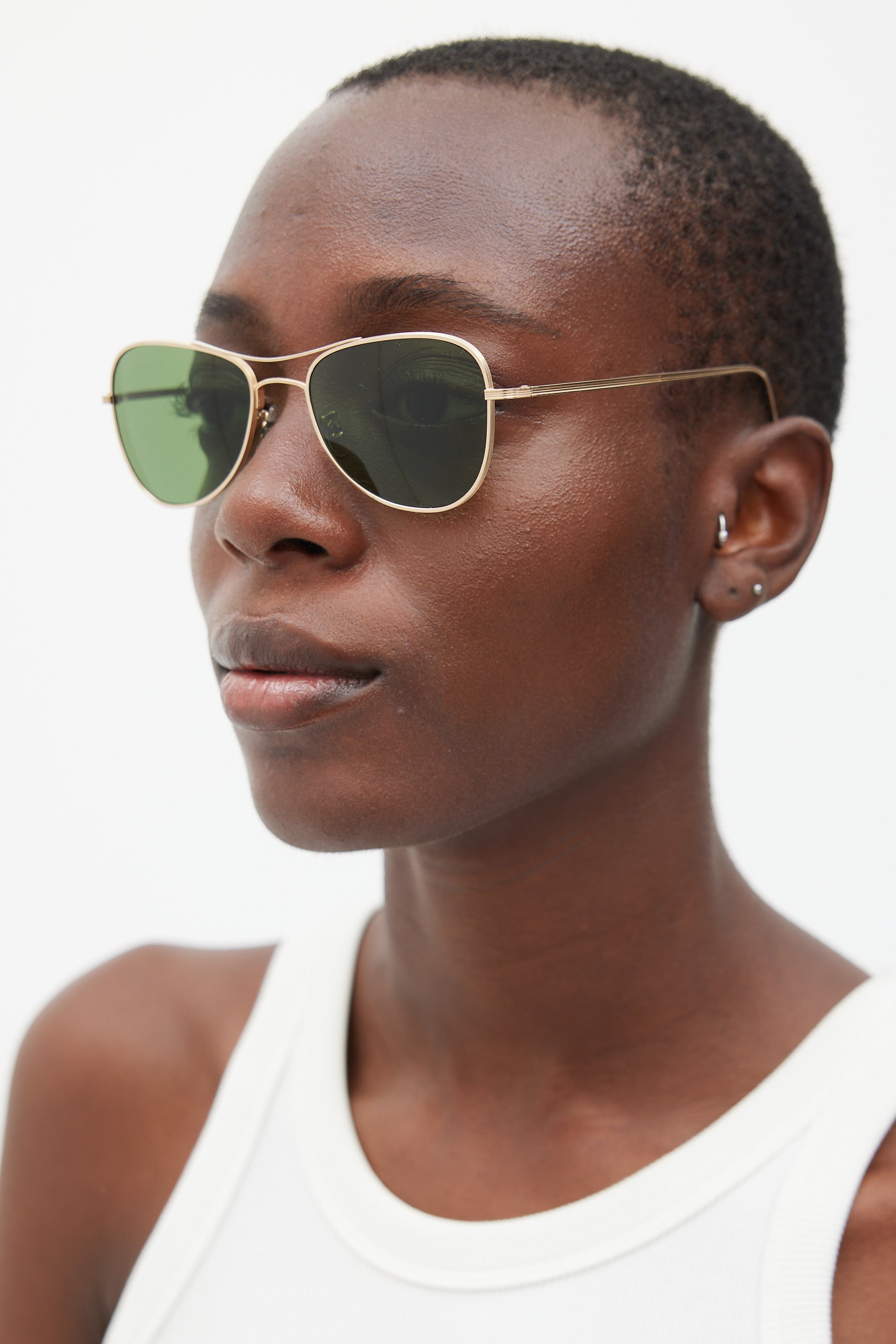 The Row // X Oliver Peoples Gold Executive Suite Aviator