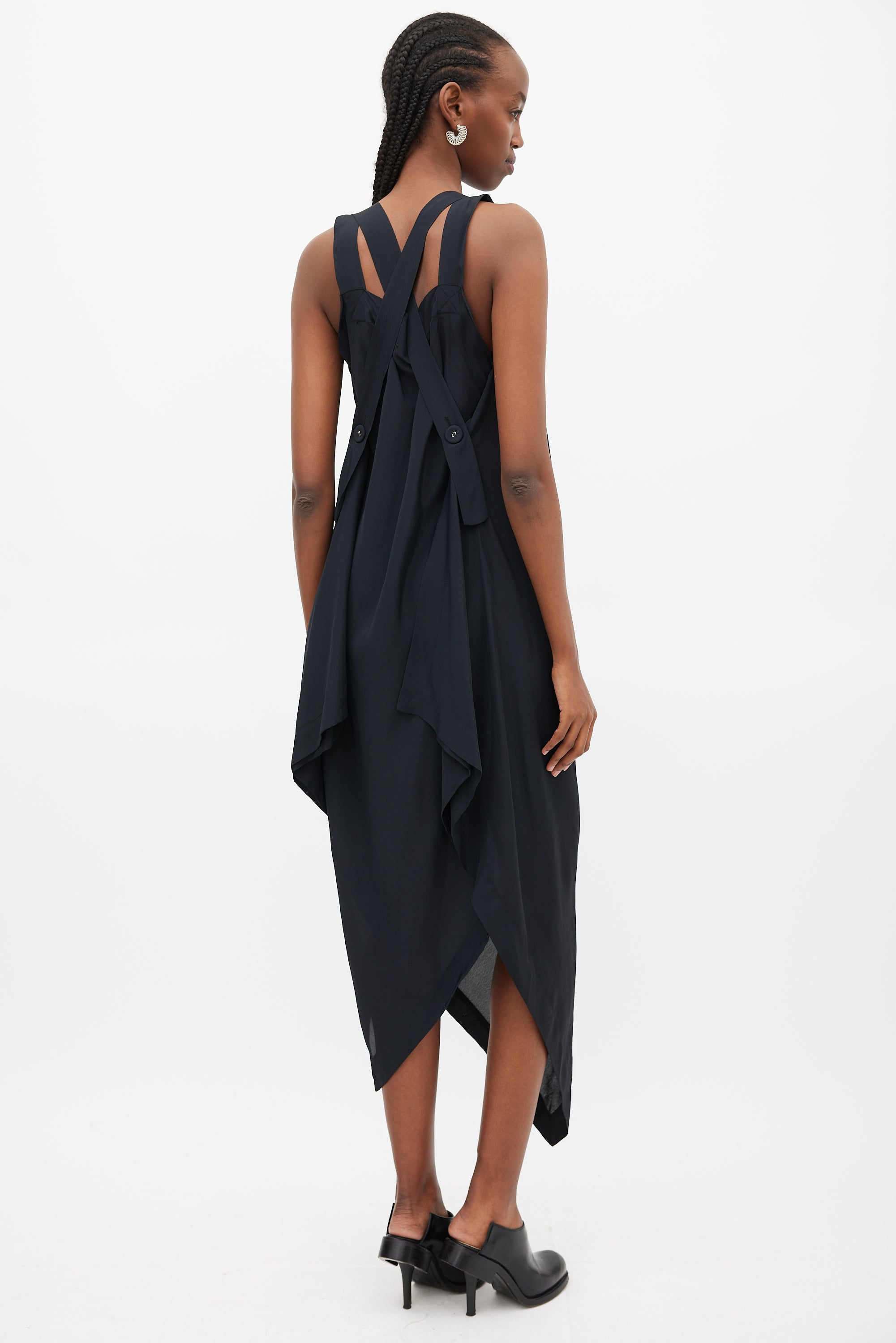 Vivienne Westwood // Anglomania Black Satin Drape Dress – VSP
