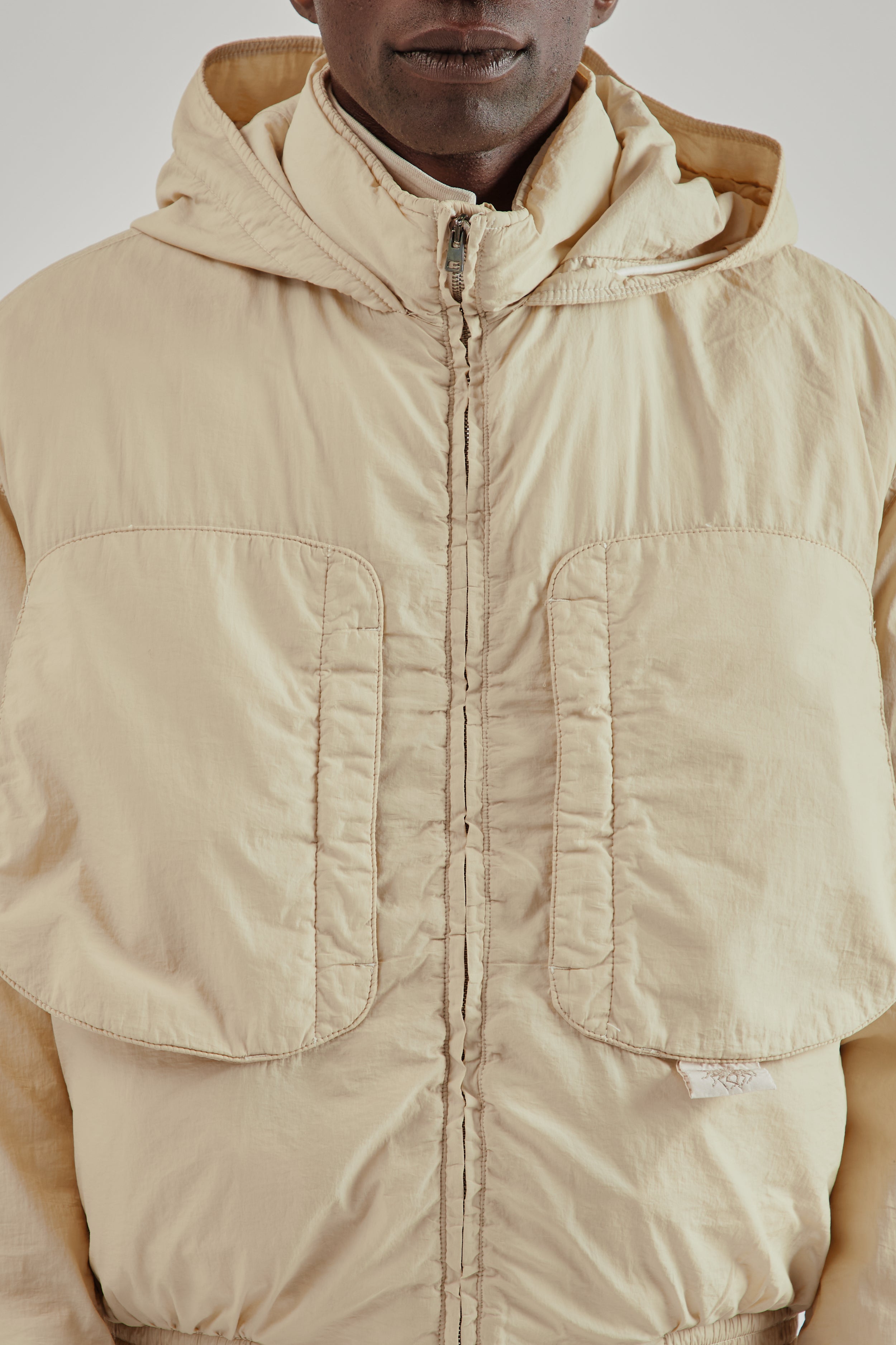 Ranra Purs Padded Nylon Hoodie Jacket - Putty | Wallace Mercantile