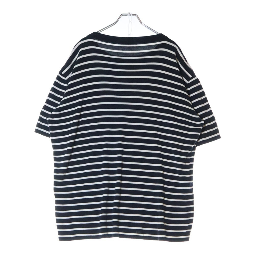 DIOR(ディオール) フロントロゴ ボーダー シルクコットン 半袖ニット