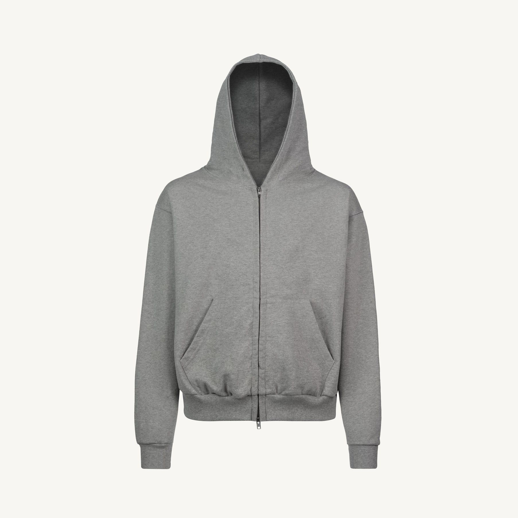 Grey Marl Oversized Zipped Hoodie. – WATC STUDIO