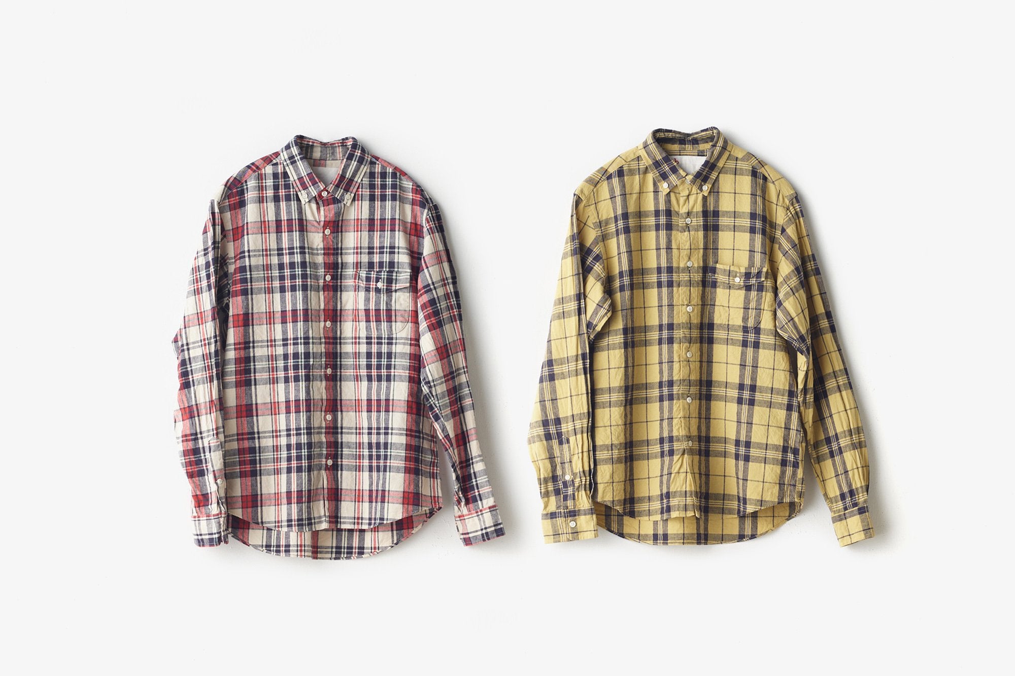 h.b b.d.シャツ コットンリネンチェック レッド｜classico