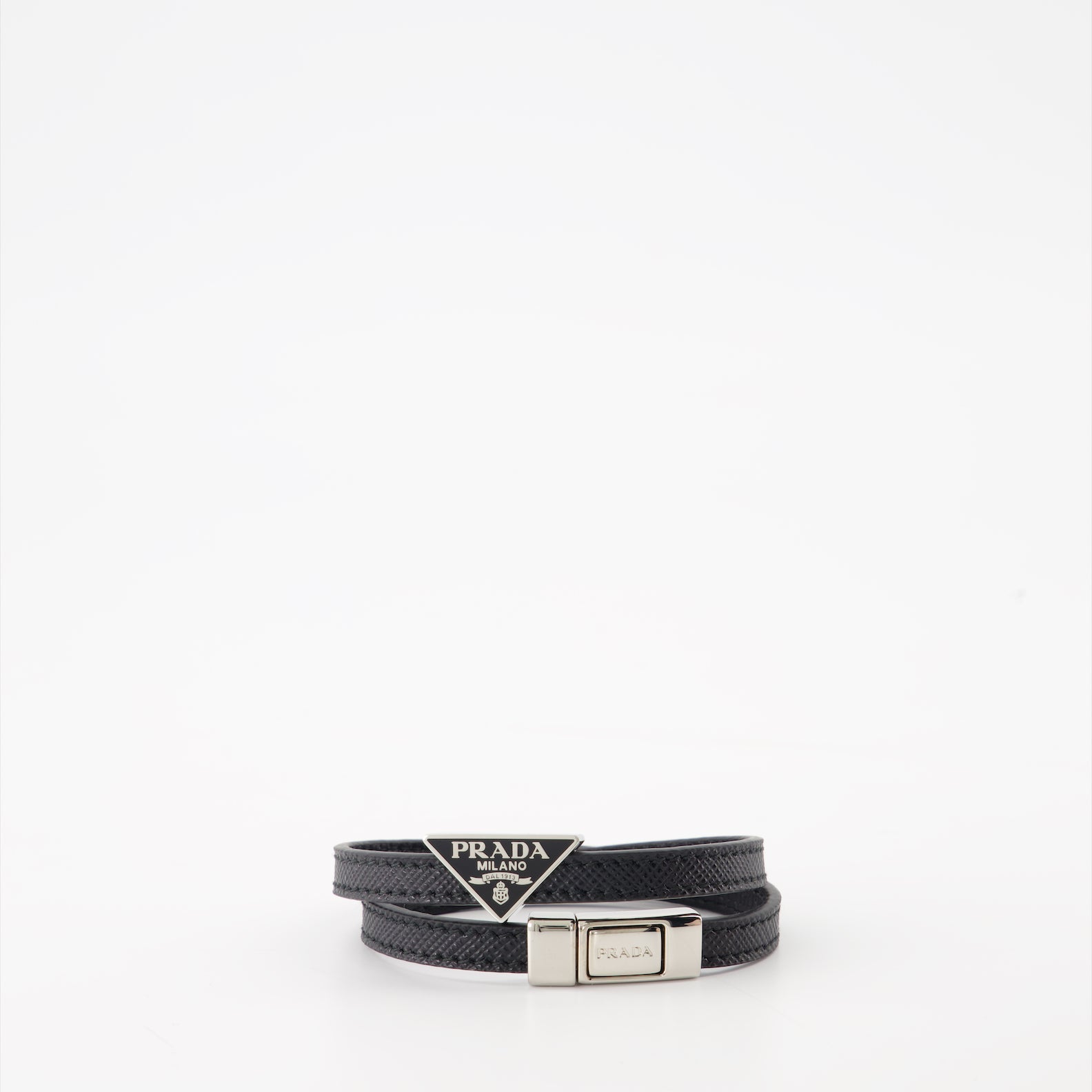ダブルラップ サフィアーノレザー ブレスレット - Prada - メンズ | WE
