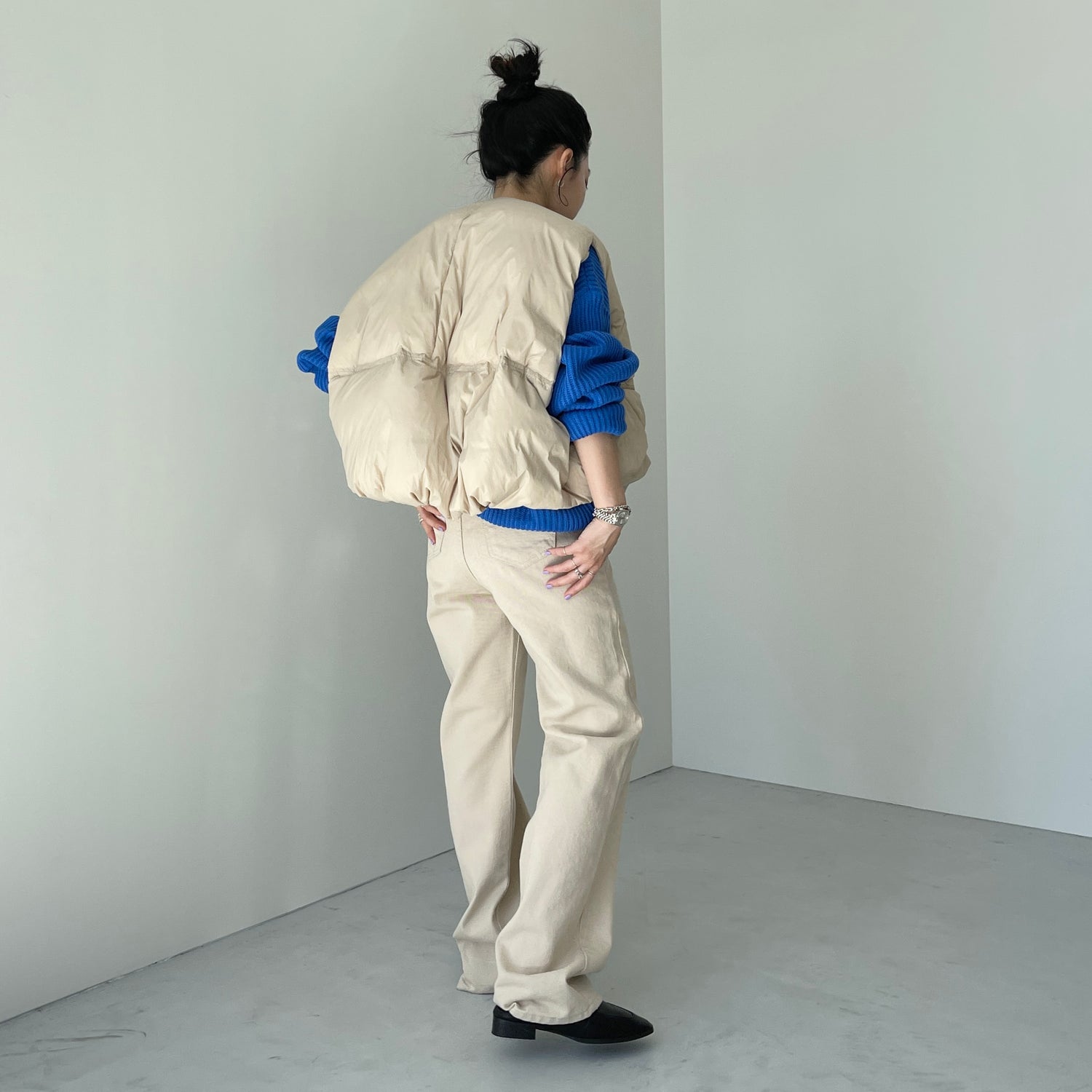 egg down vest / beige （パーフェクトシルエットダウンコート