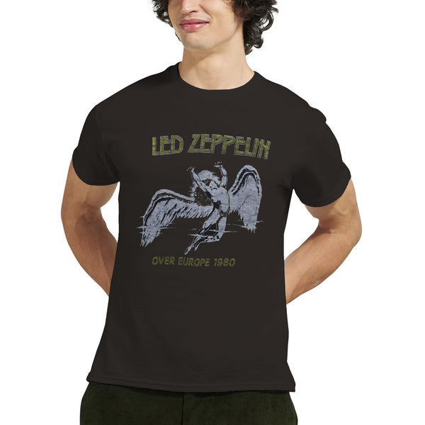 Led Zeppelin 1980 Over Europe Tour Shirt Heavyweight Unisex
