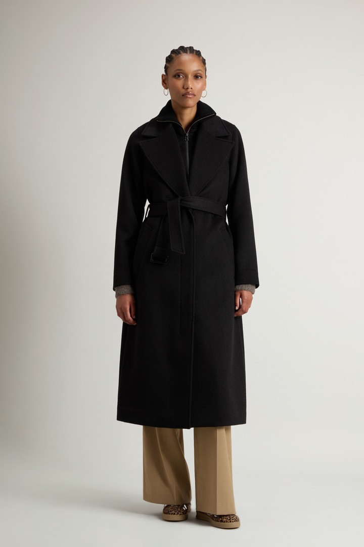 Women's Wool-Blend Coat with Removable Bib black | Woolrich US