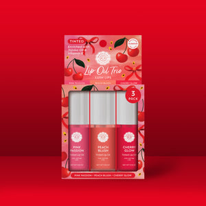 Lush Lips Lip Oil Trio – Pink Passion, Peach & Cherry – Woolzies.com