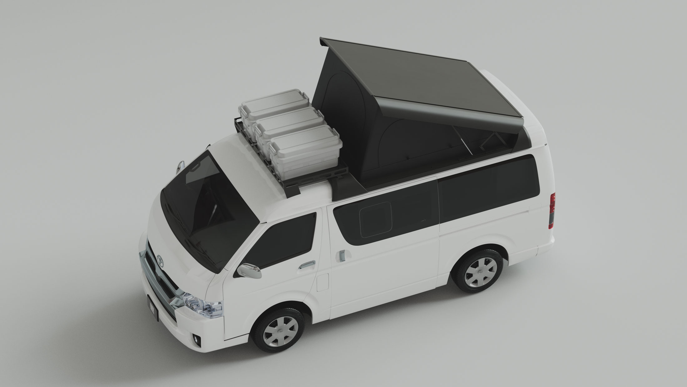 トヨタハイエース専用 魅せる新ポップアップルーフ「AirLoft」登場。