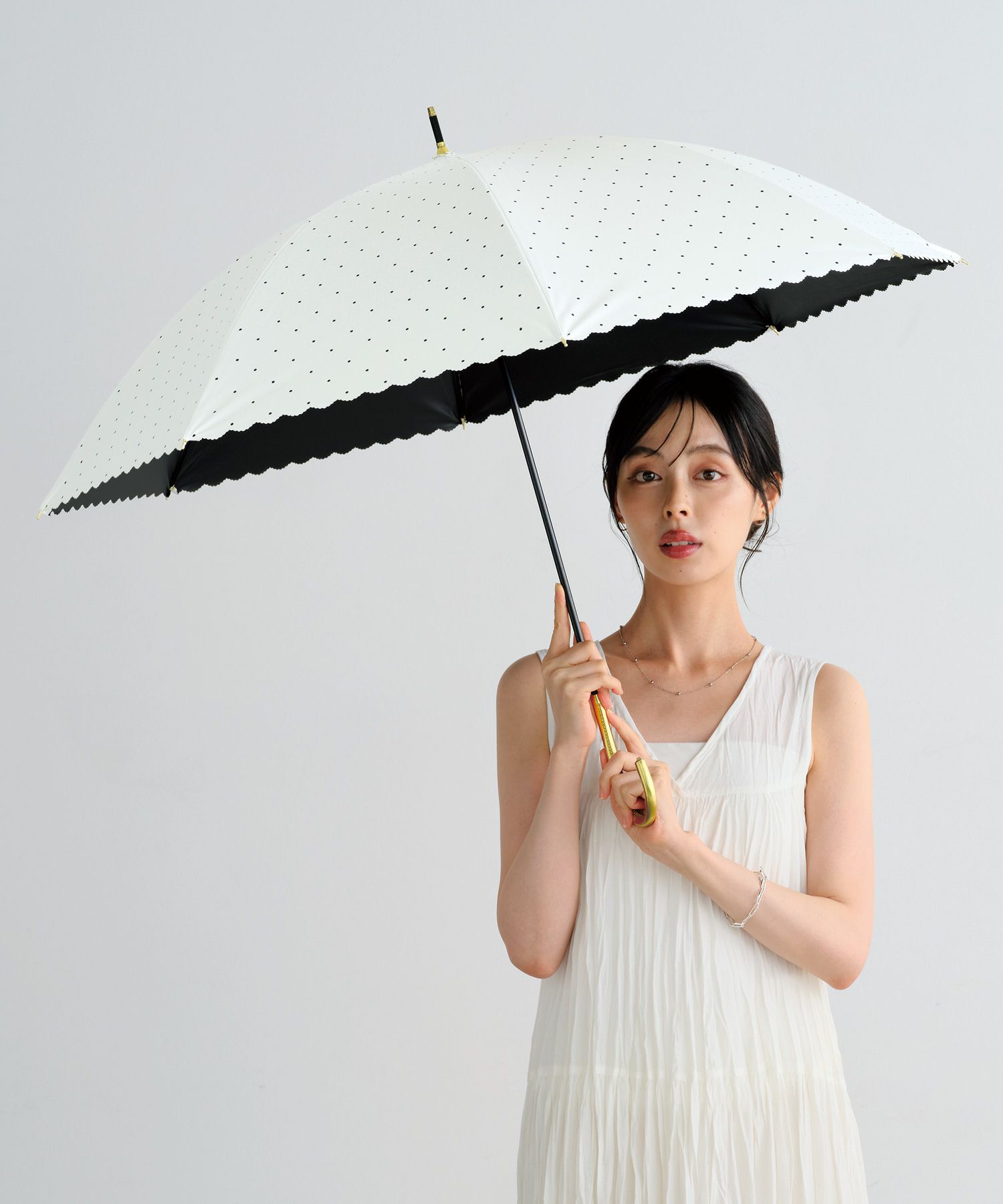 遮光ドットフラワーポイント 日傘 長傘 晴雨兼用 Wpc. | 【公式】Wpc