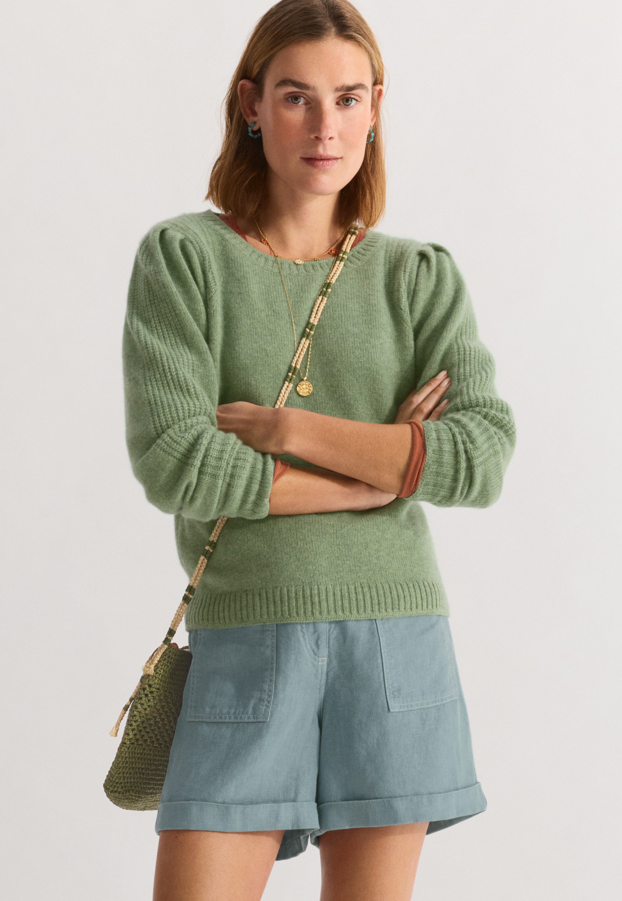 Wrap London - Cashmere puff-sleeve sweater