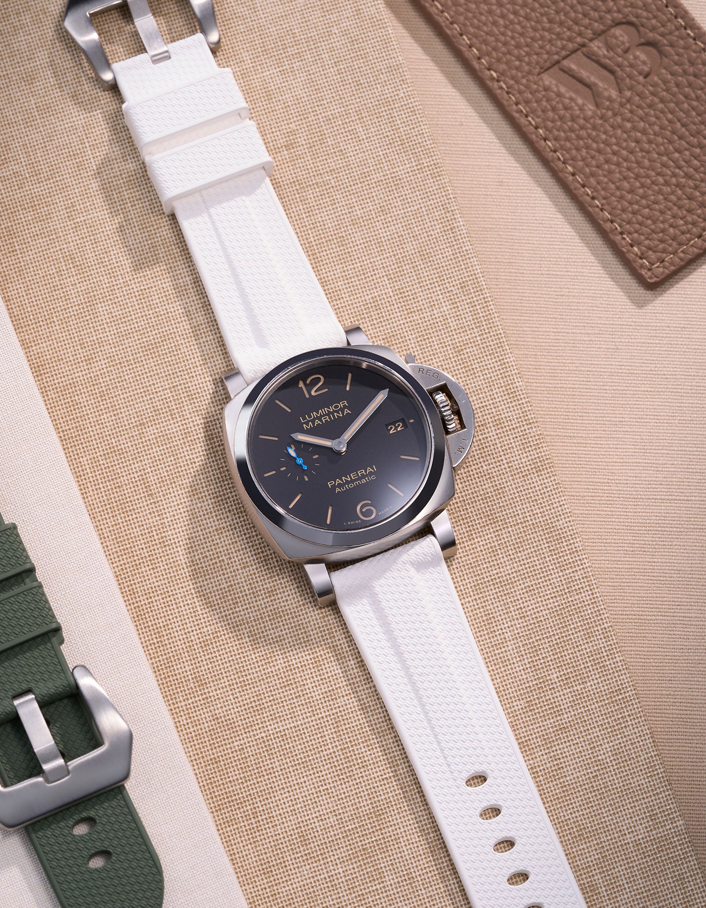 White Vertech FKM Rubber Strap for Panerai 22mm, 24mm & 26mm
