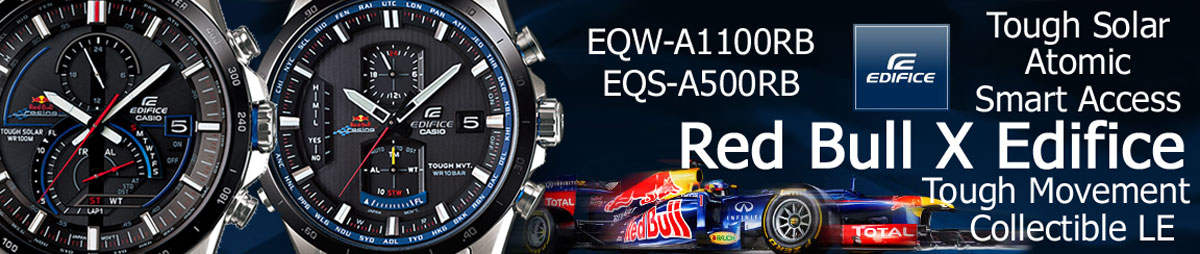 New Red Bull X Edifice EQW-A1100RB & EQS-A500RB | Wrist Watch Spot