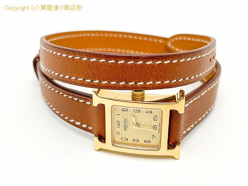 エルメス HERMES エルメス Hウォッチ ドゥブルトゥール 2重巻き