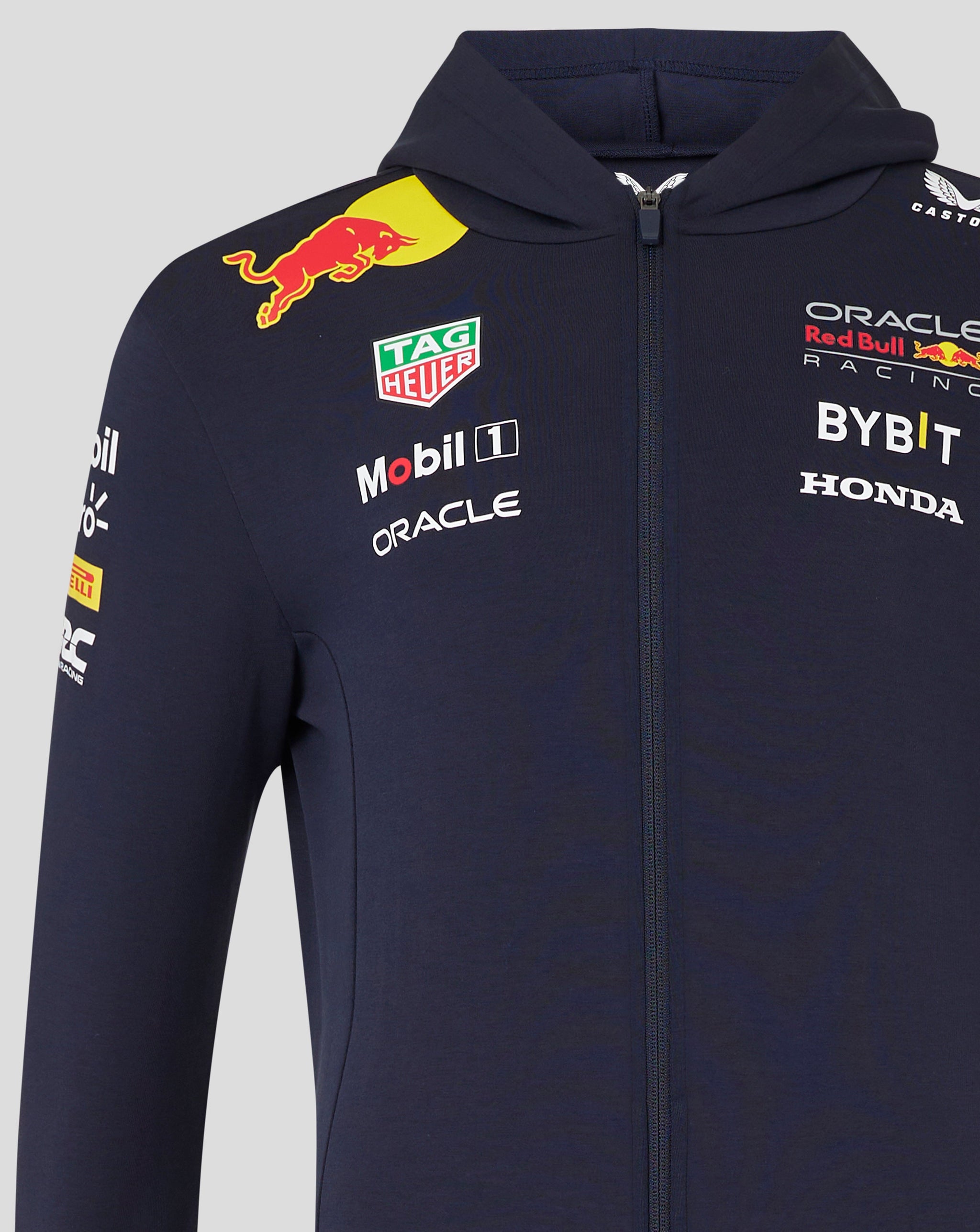 Red Bull Racing F1 Men's Team Full Zip Hooded Sweatshirt- Navy