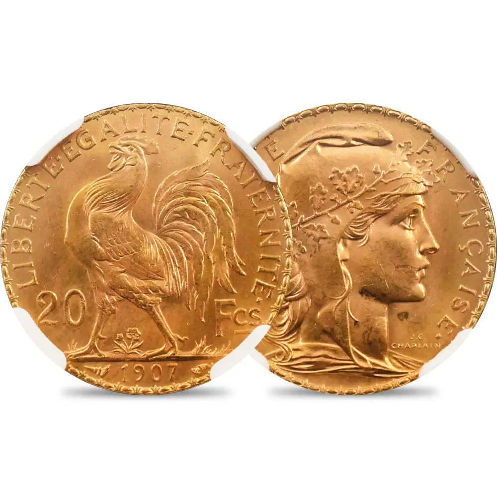 フランス 1907 マリアンヌ 20フラン金貨 NGC MS63 | 英国アンティーク