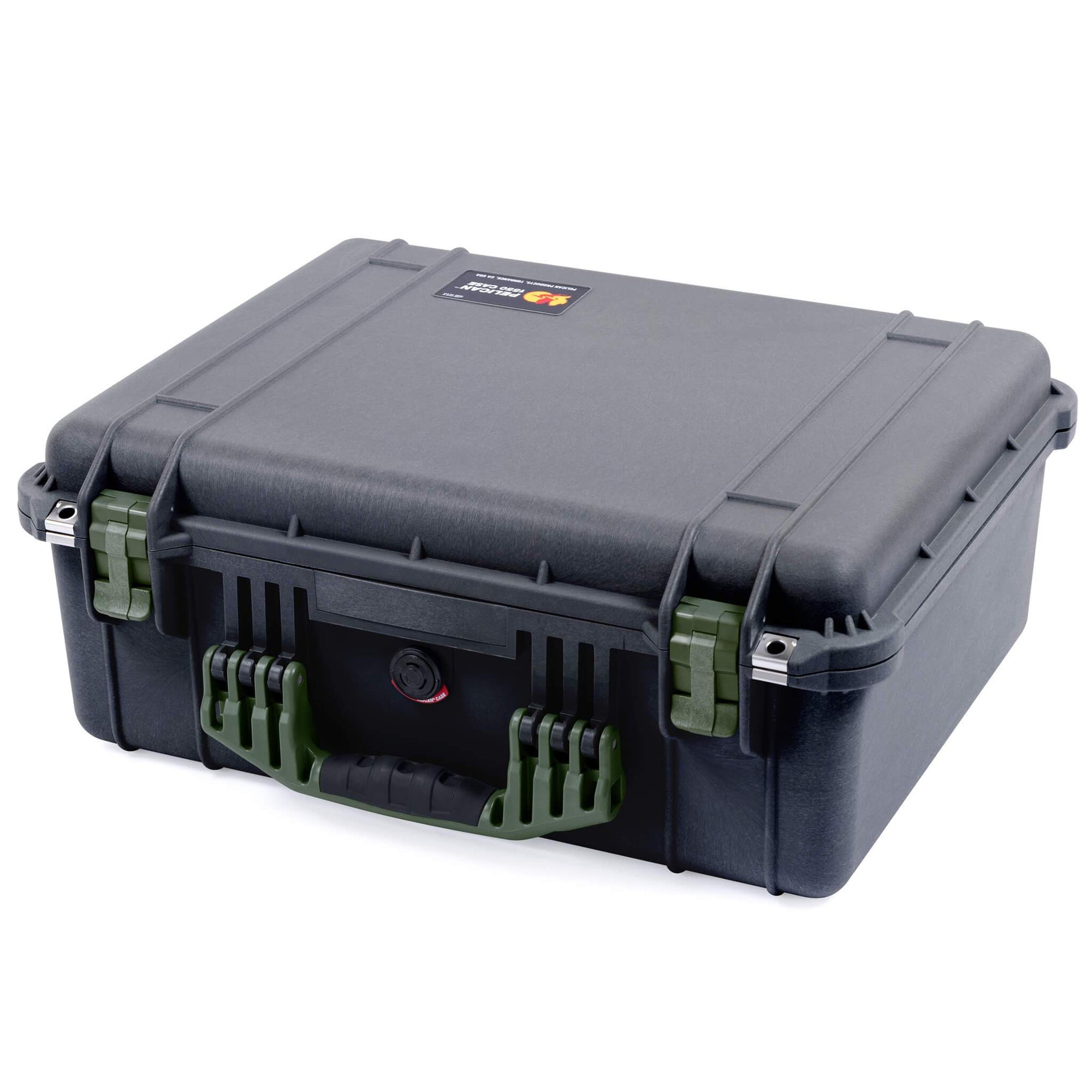 Pelican 1550 Case in Black with OD Green Handles & Latches - ColorCase