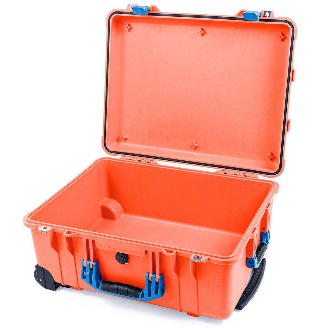 Pelican 1560 Case, Orange with Blue Handles & Latches - ColorCase