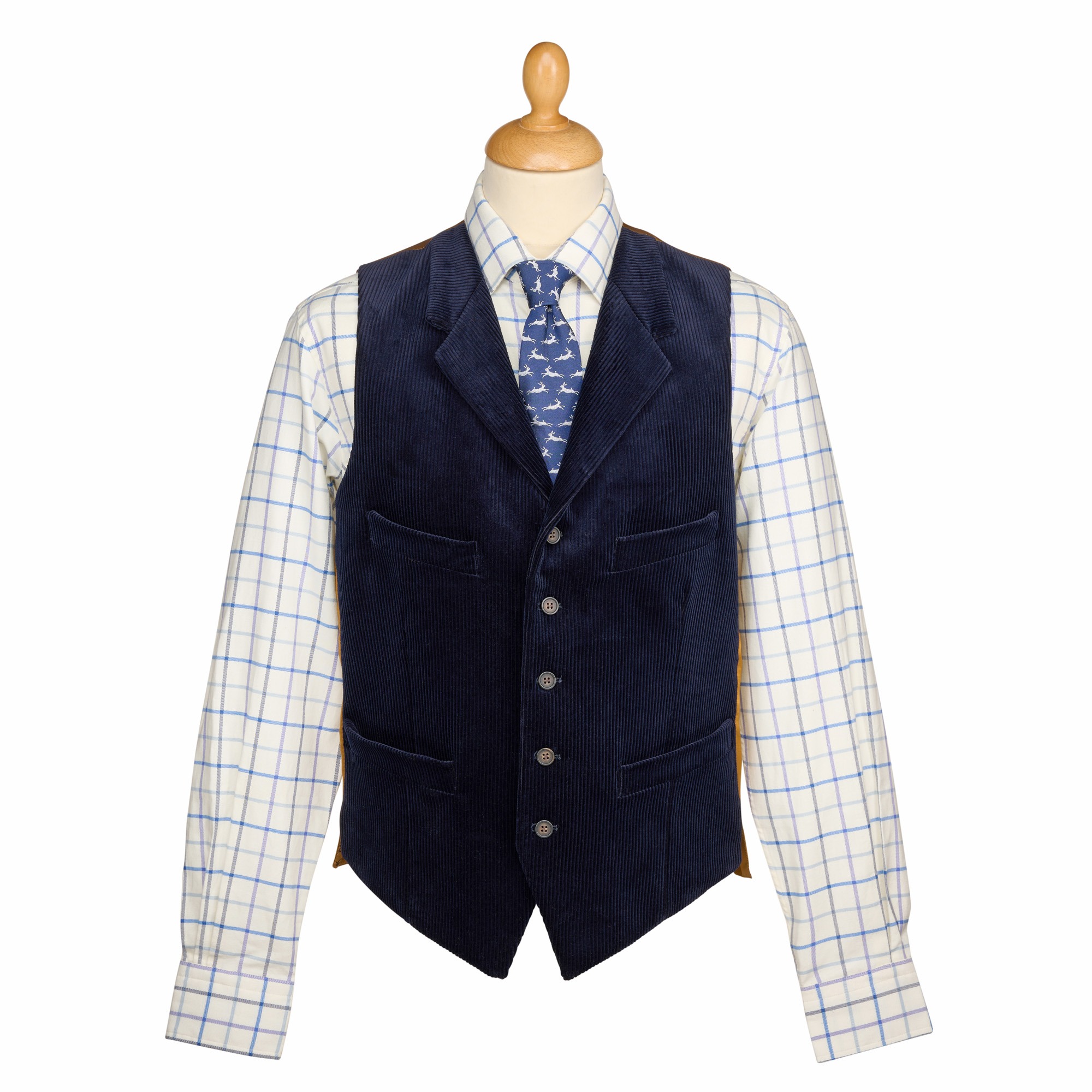 Men's Navy Moleskin Waistcoat | Cordings