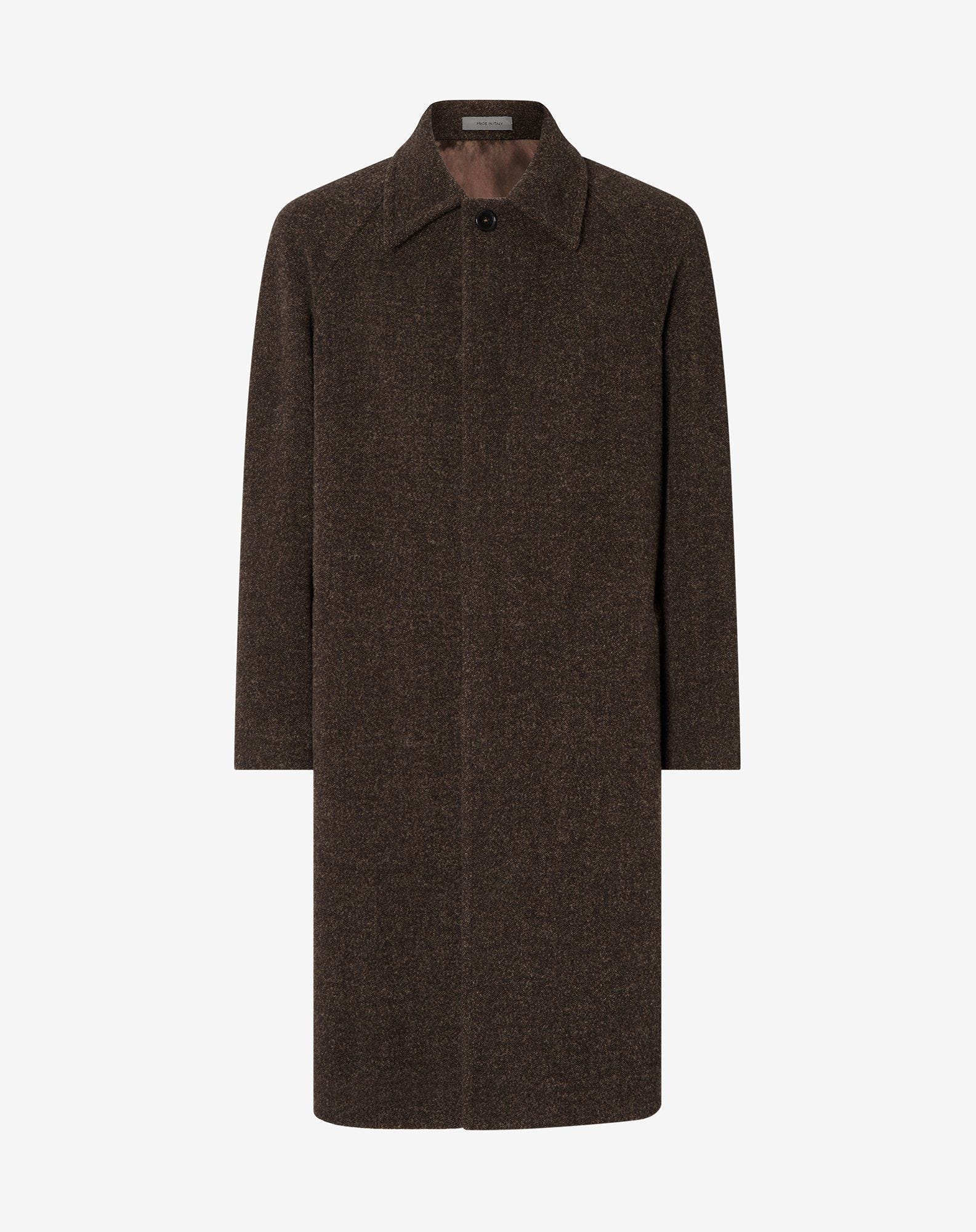 Brown technical wool coat | Corneliani