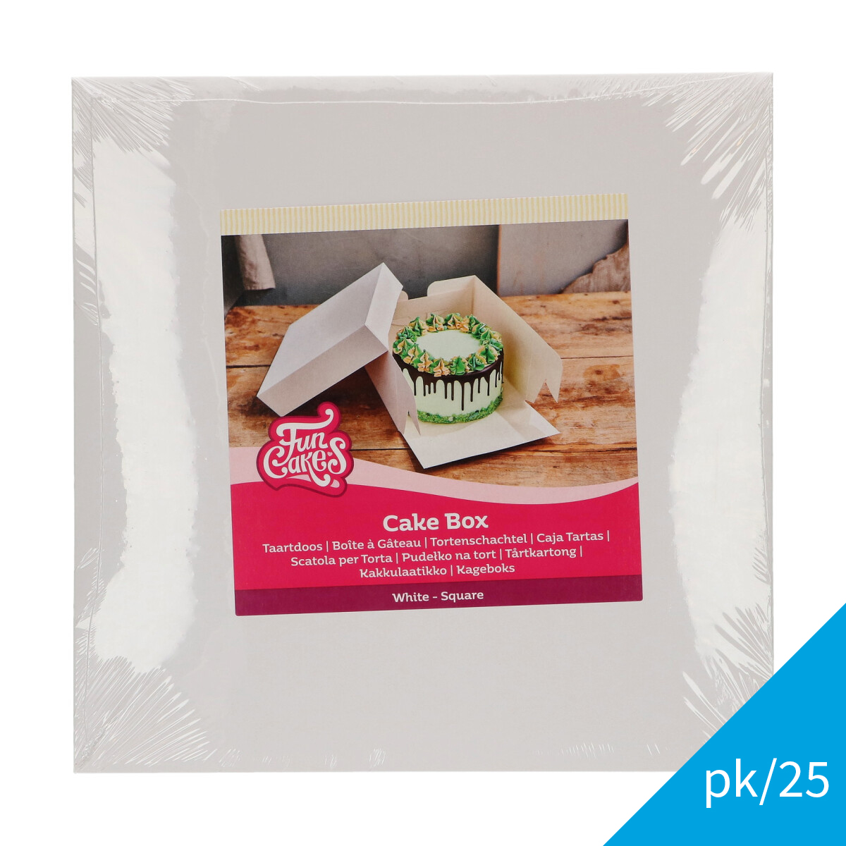 FunCakes Cake Box White 25x25x15 cm pk/25 Wholesaler | CakeSupplies