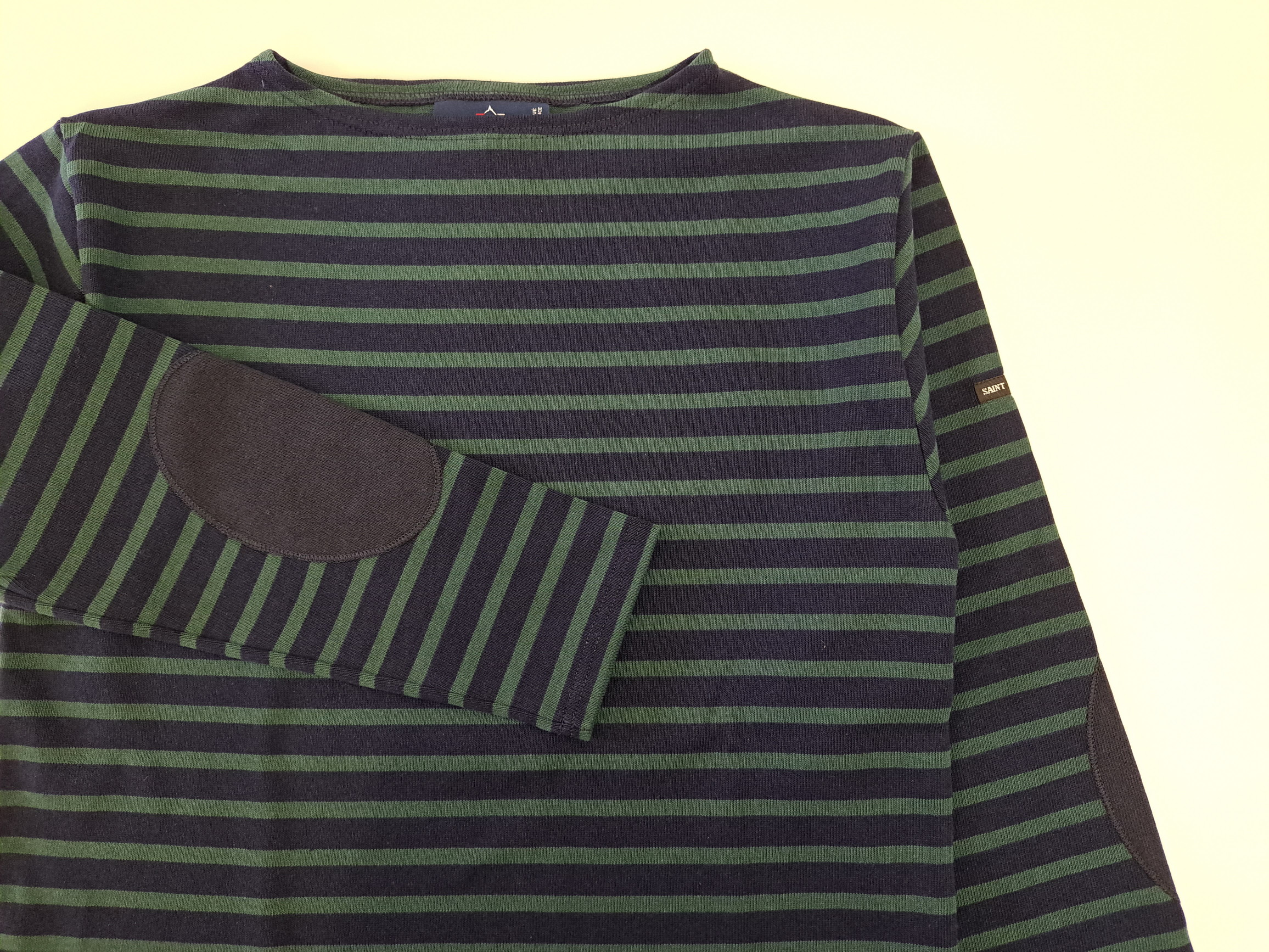 セントジェームス エルボーパッチ ウエッソン ボーダー NAVY×PIN