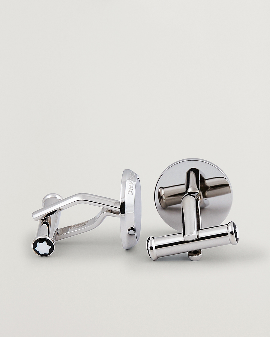 Montblanc Meisterstück Steel Cufflinks Black Onyx at CareOfCarl.com