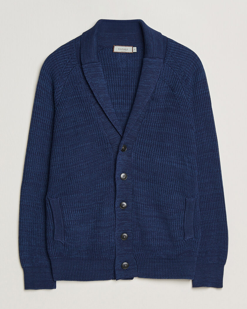 Zanone Virgin Merino Wool Chioto Cardigan Royal Blue at CareOfCarl.com