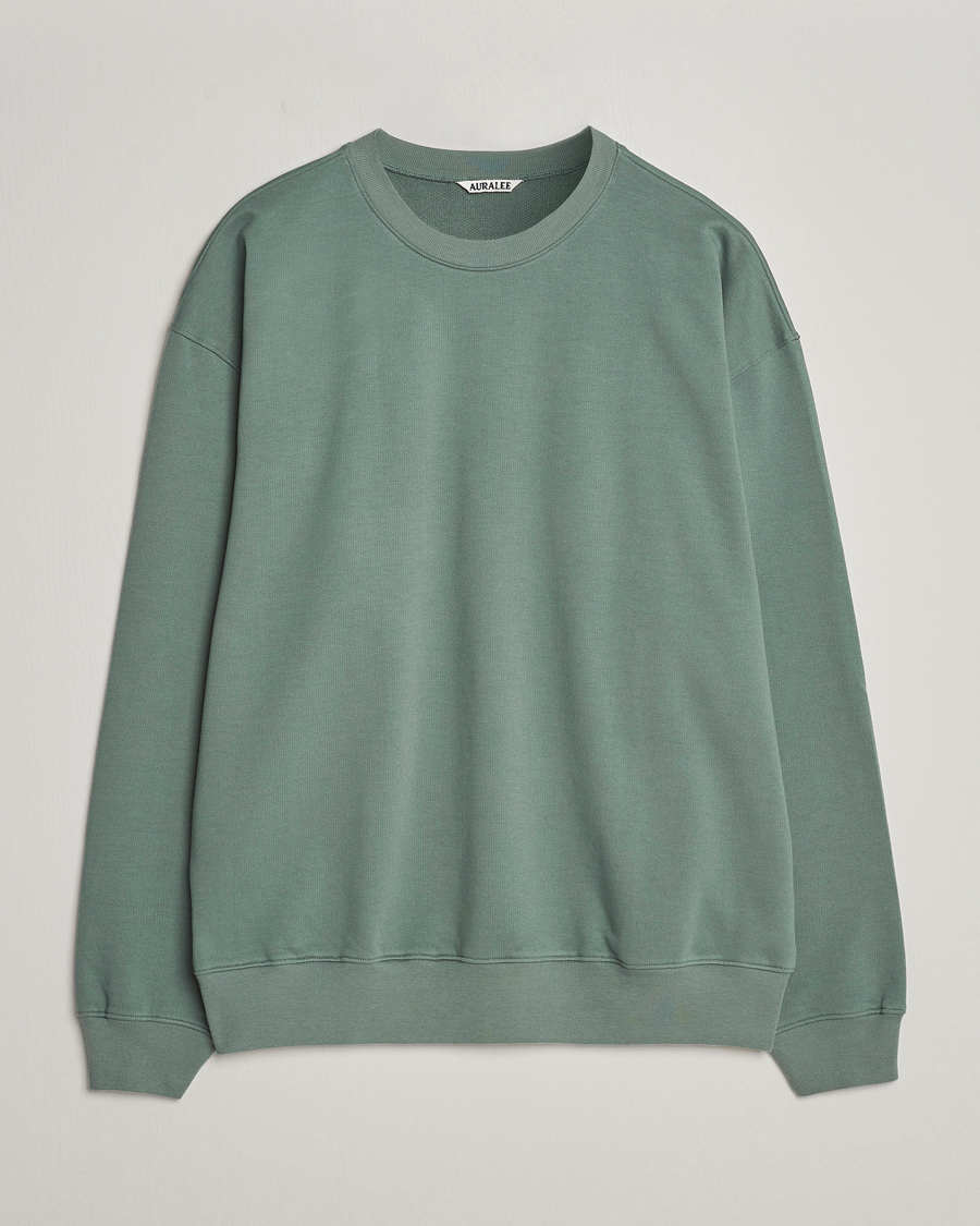 Auralee Super High Gauze Sweatshirt Dustry Green at CareOfCarl.com