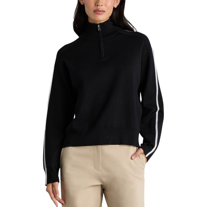 G/FORE Women's Merino Wool Contrast Stripe Quarter Zip Golf