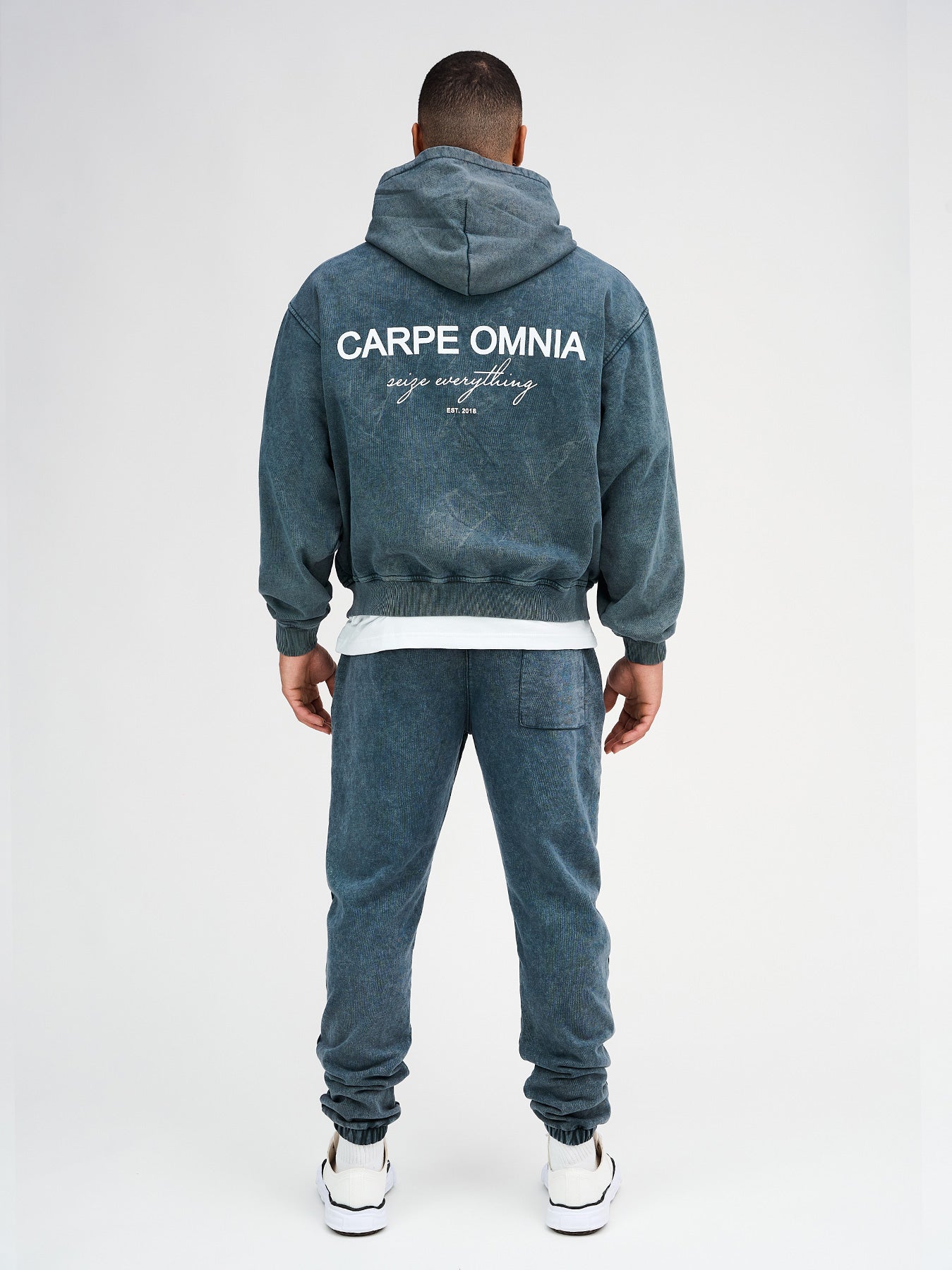 Definition 2.0 Zip Hoodie Petrol Blue Acid Wash – CARPE OMNIA