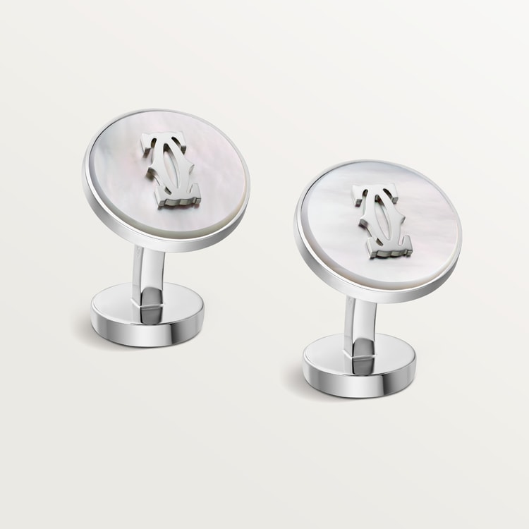 Double C de Cartier cufflinks in mother-of-pearl