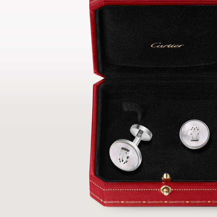 Double C de Cartier cufflinks in mother-of-pearl