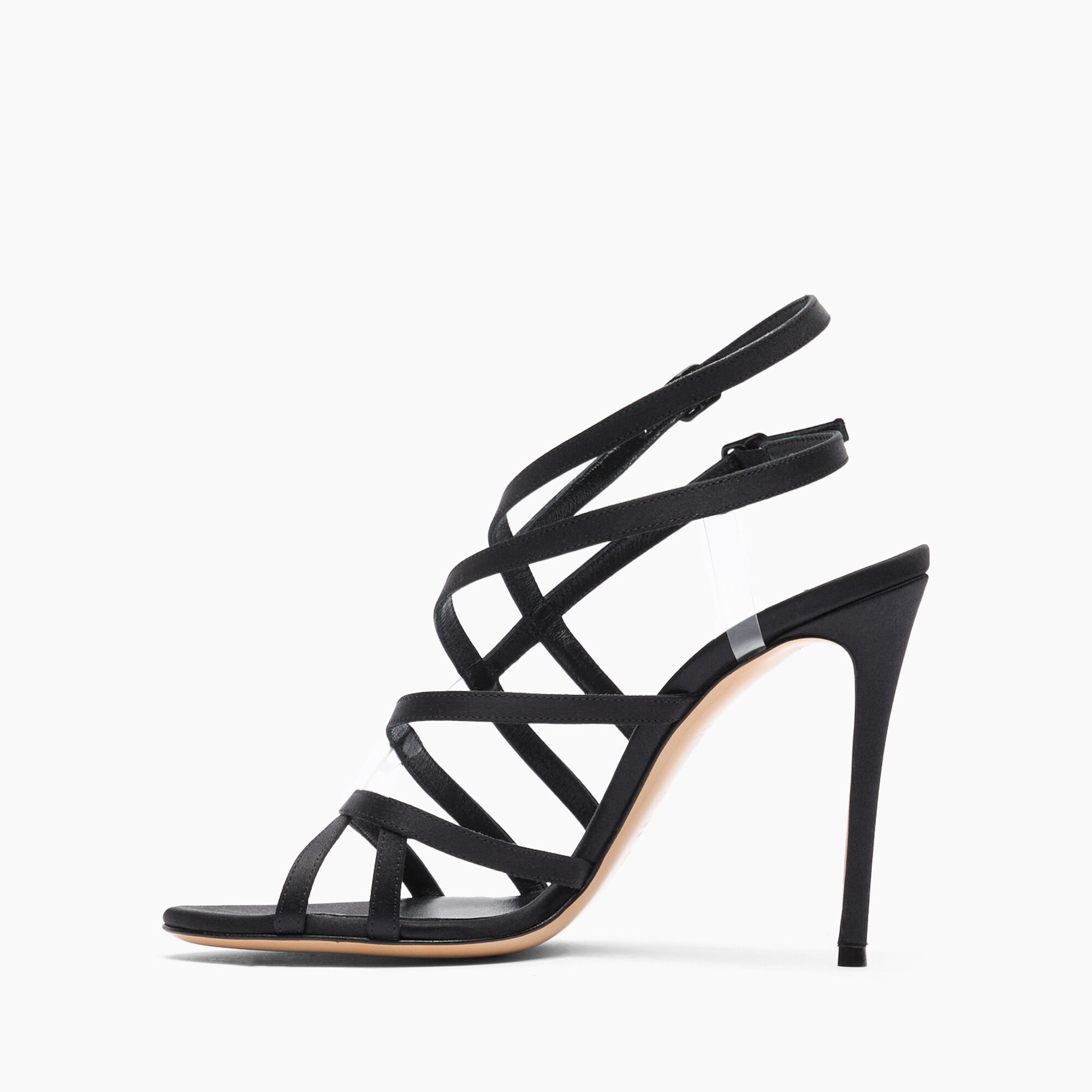 Julia Satin Cage Sandals in Black for Women | Casadei®