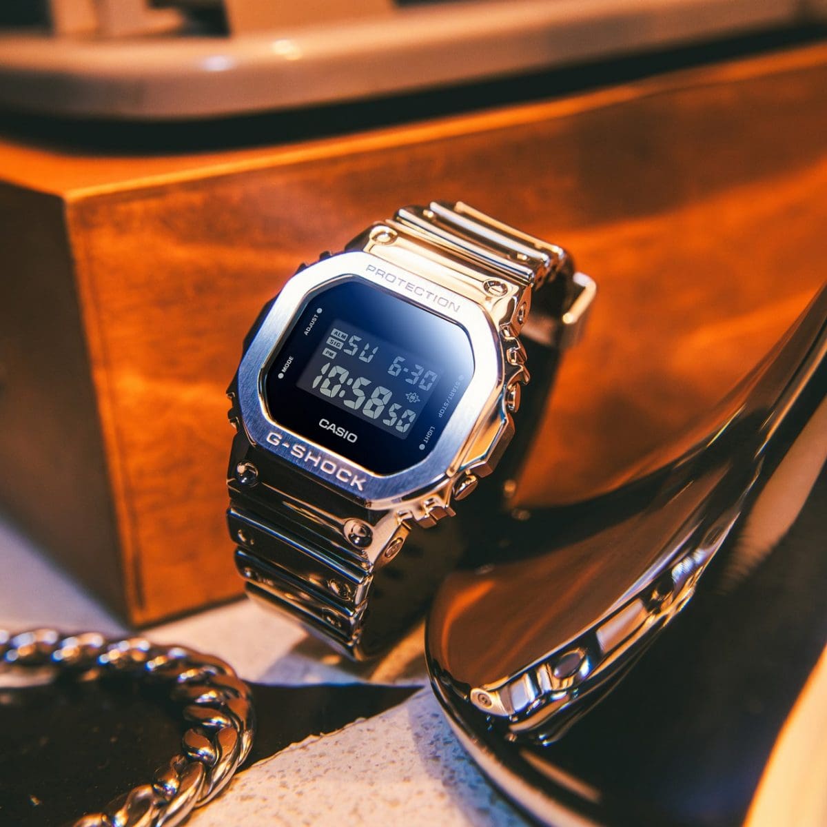 GM5600YM-8 | G-SHOCK Silver Watch, Silicone Watch Band | Casio