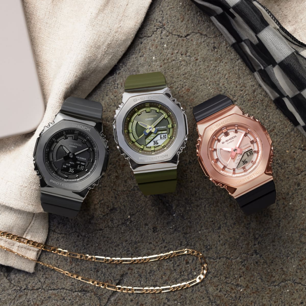 GMS2100PG1A4 | Pink and Gold Metal Covered Watch - G-SHOCK | CASIO