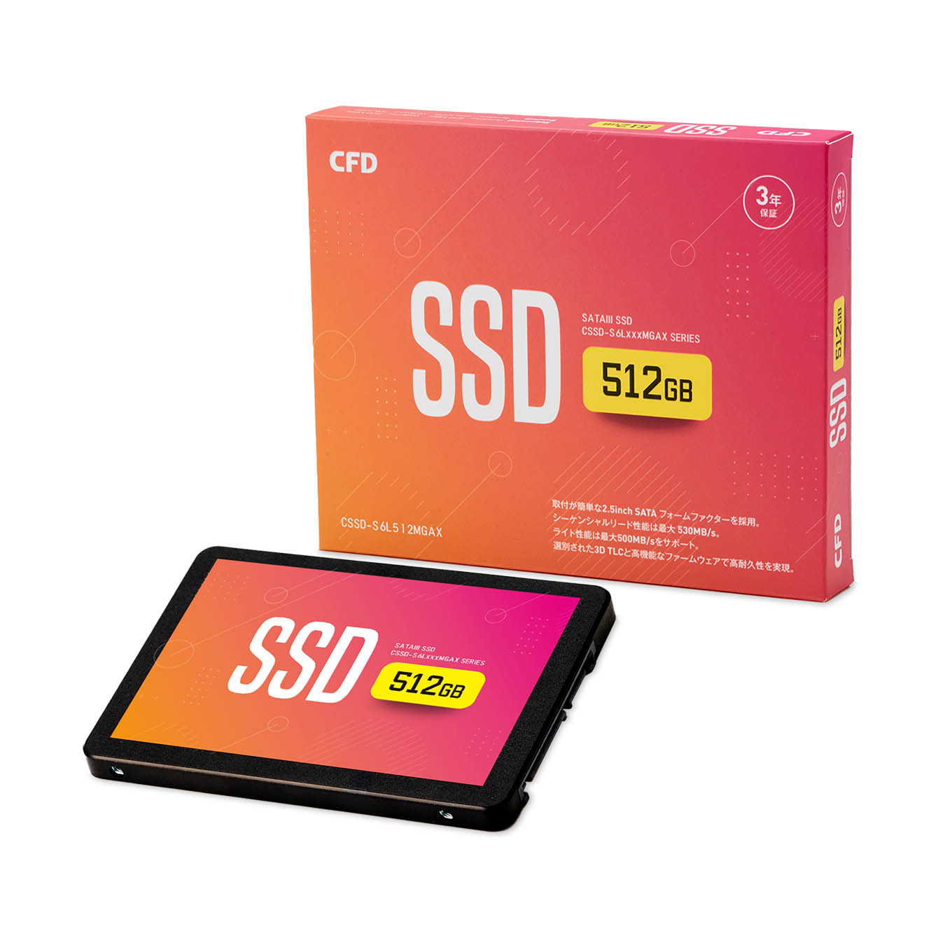 CSSD-S6L512MGAX | CFD MGAX シリーズ SATA接続 2.5型 SSD 512GB | CFD