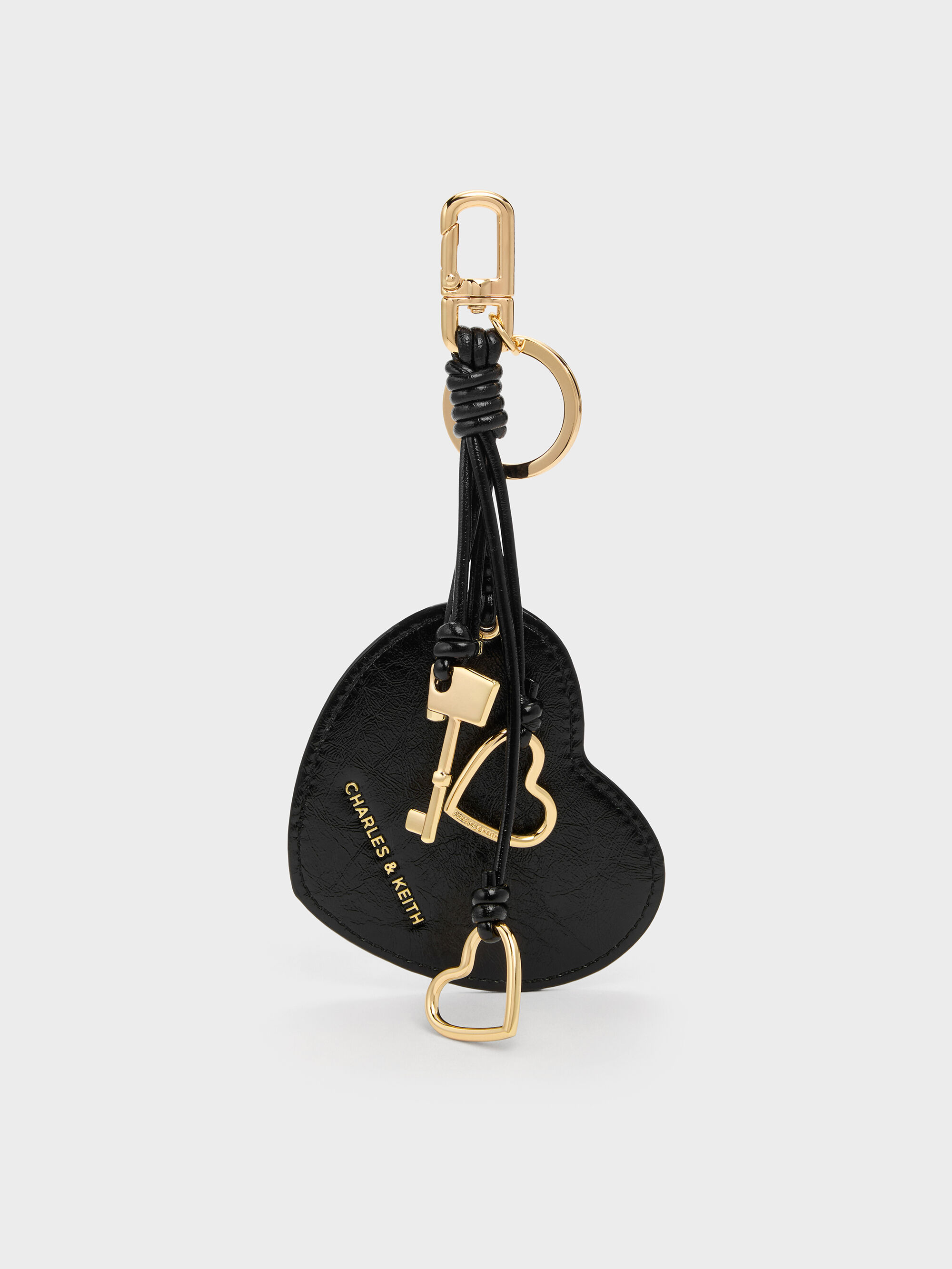 Black Ciara Heart & Key Charm - CHARLES & KEITH MX