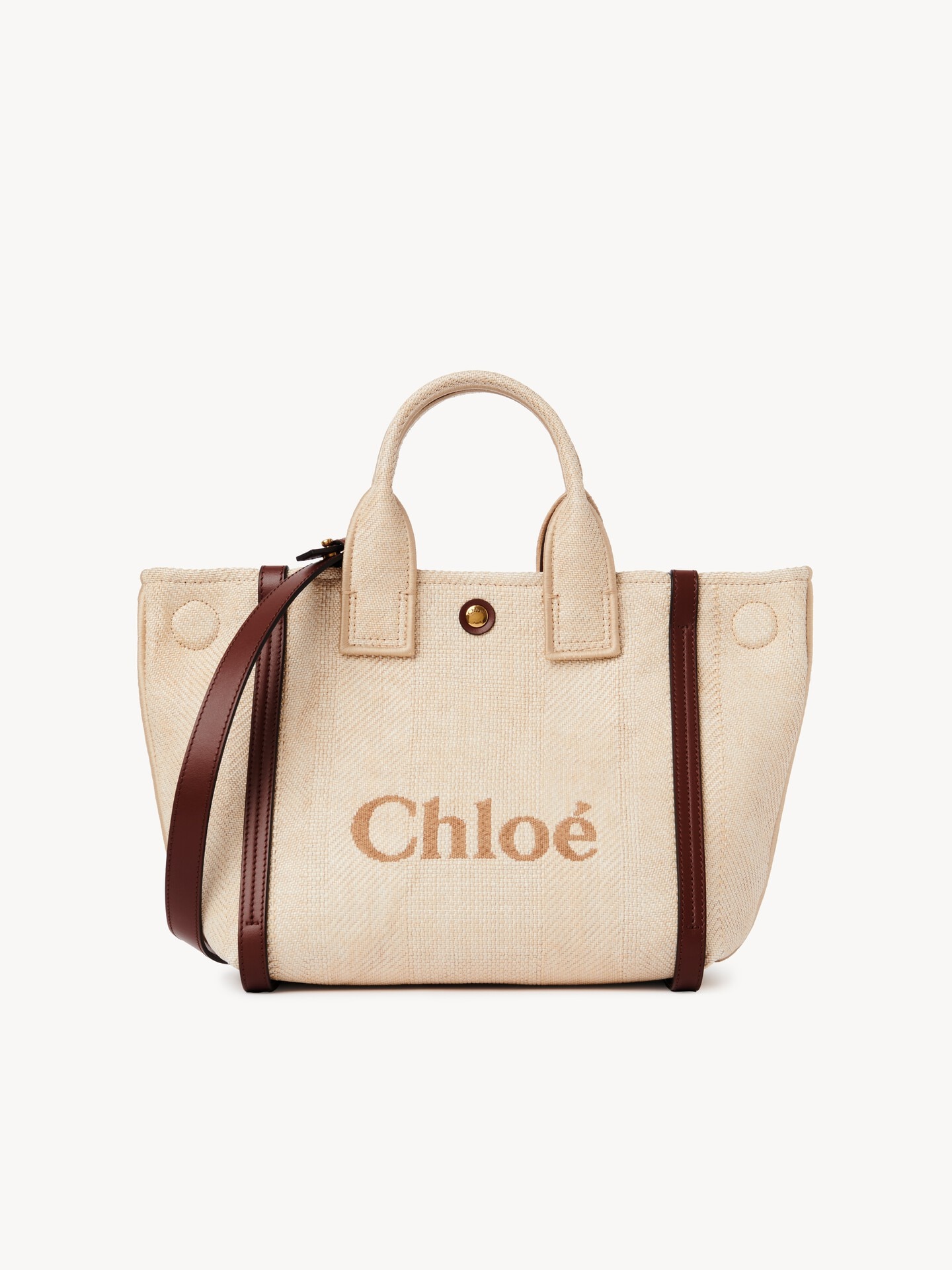 Small Chloé Carry tote bag in raffia-effect fibers Beige - Chloé