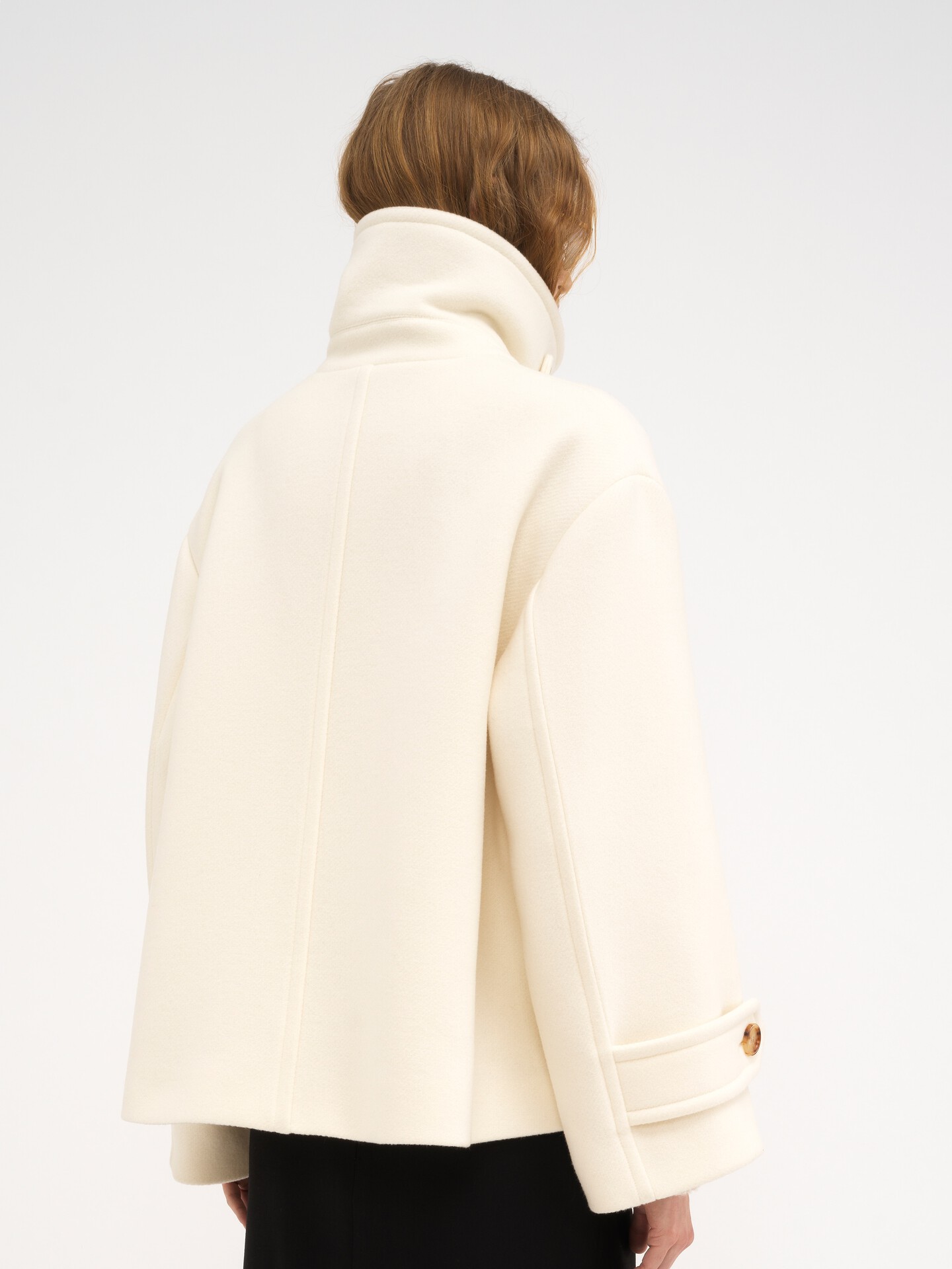ウール製オーバーサイズ ショートコート 白 - Chloé