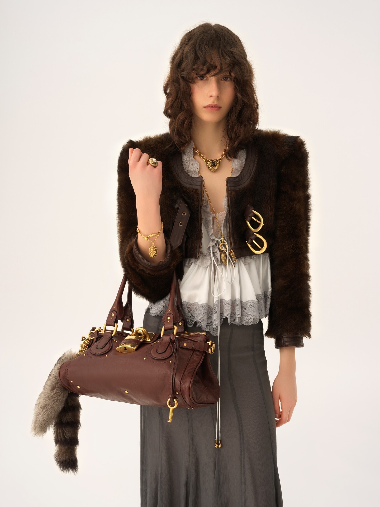 グレインレザー製Paddingtonバッグ 茶色 - Chloé