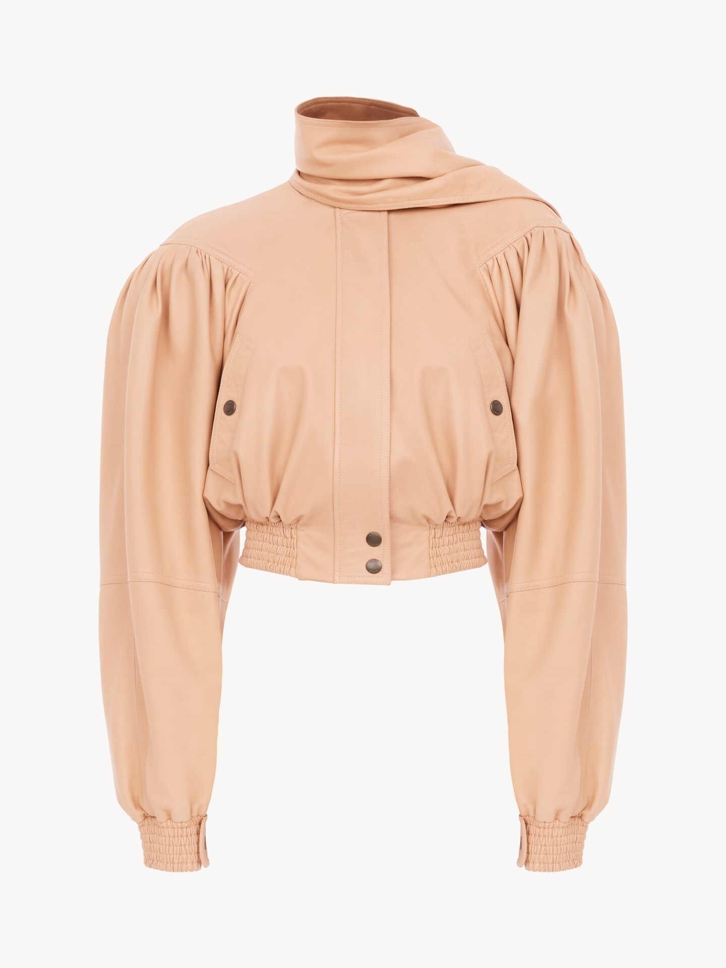 レザー製クロップド スカーフジャケット ピンク - Chloé