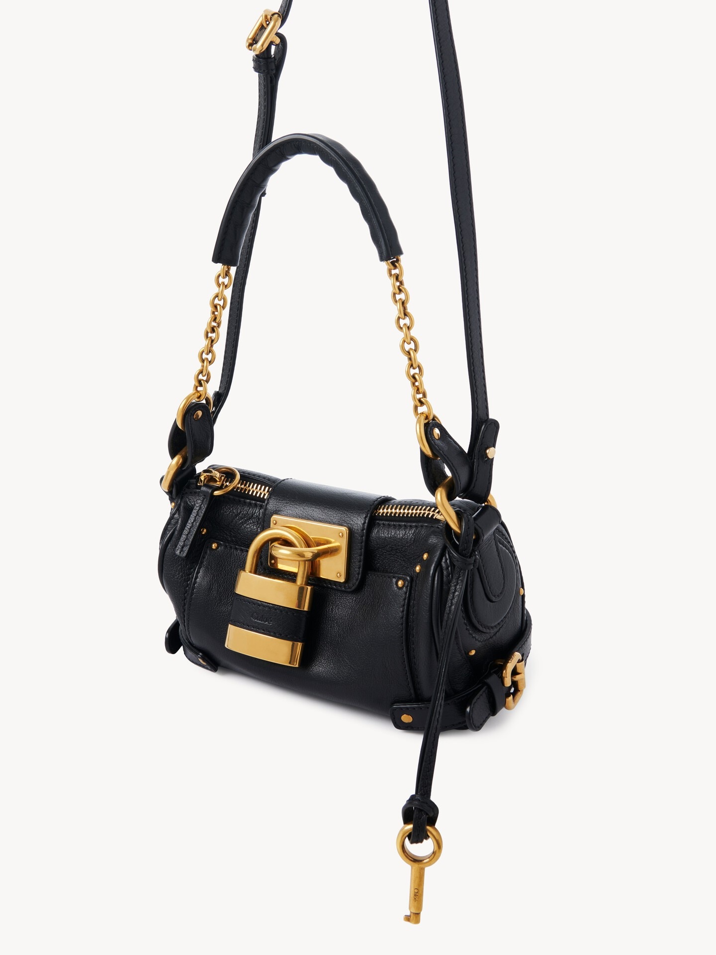 グレインレザー製Paddingtonスモールチェーンバッグ 黒 - Chloé