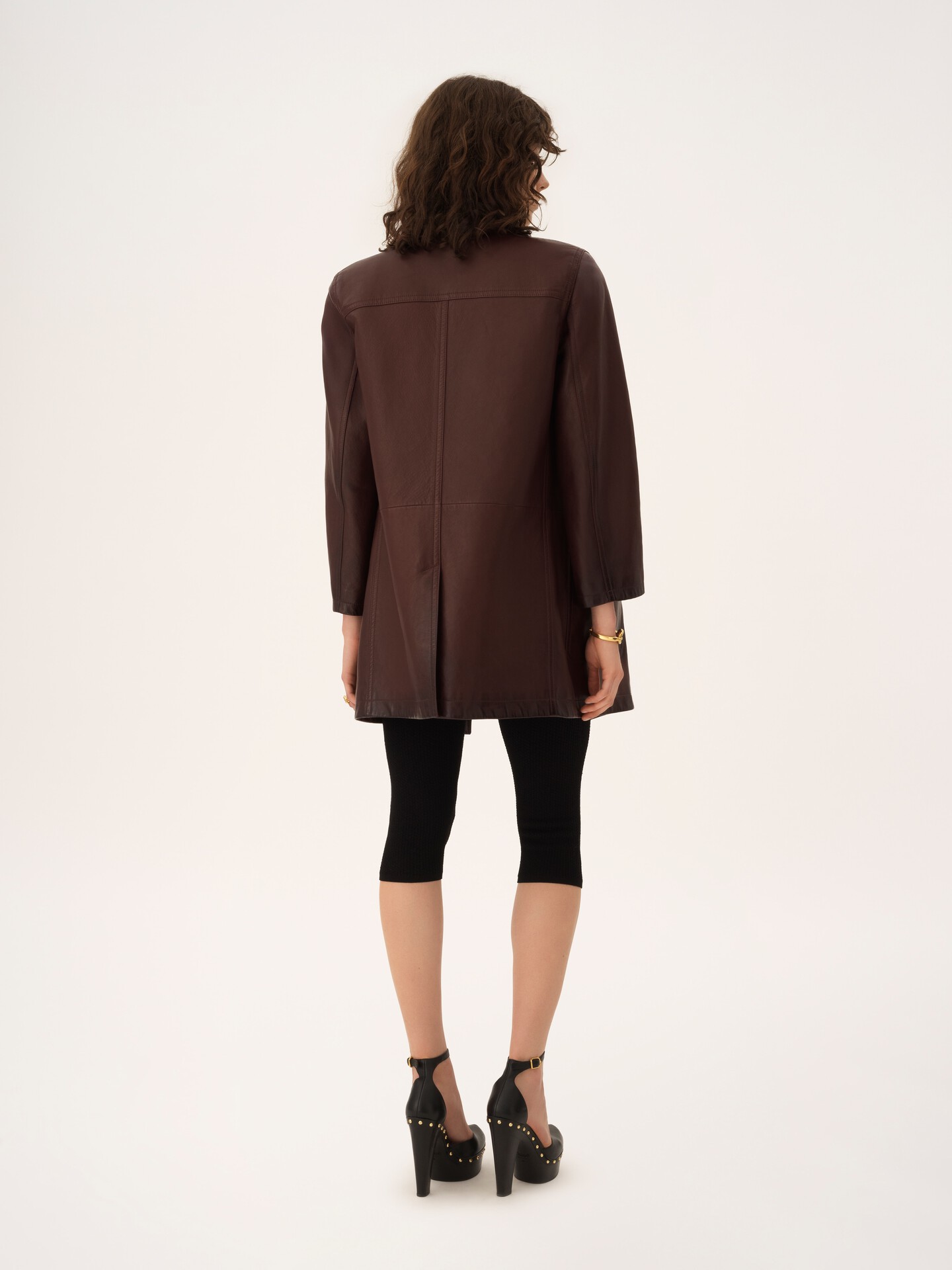 レザー製ダブルブレストカーコート 赤 - Chloé
