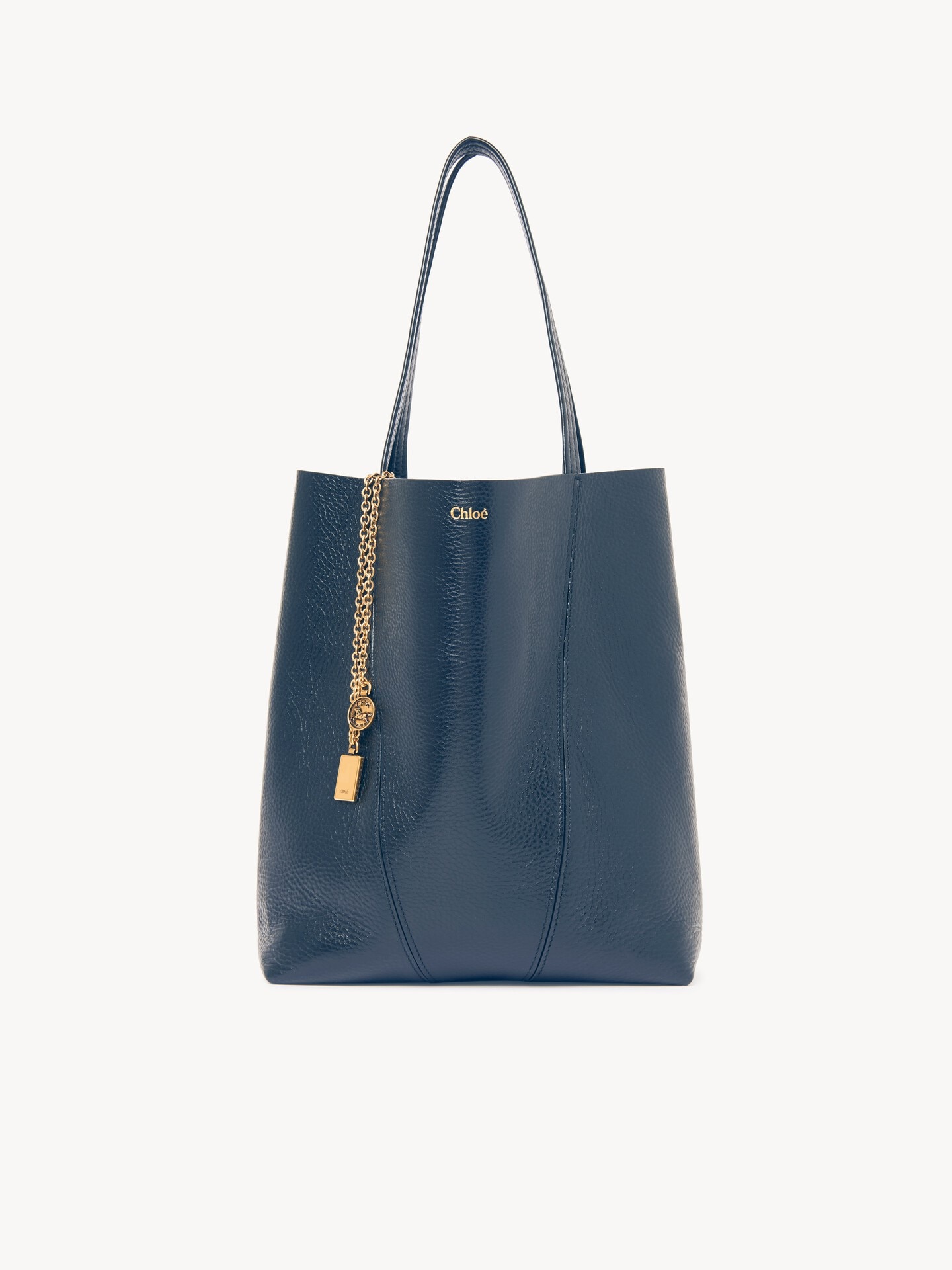 グレインレザー製Chloé Spinトートバッグ 青 - Chloé