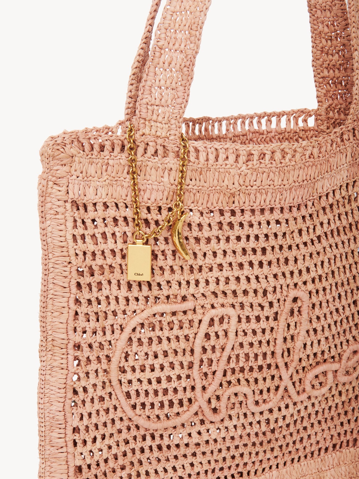 ラフィア製Summer Bananaトートバッグ ベージュ - Chloé