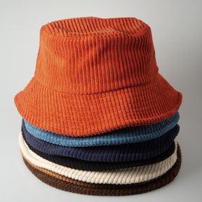 Corduroy Bucket Hat for Winter – Warm Cotton Unisex Bucket Hat