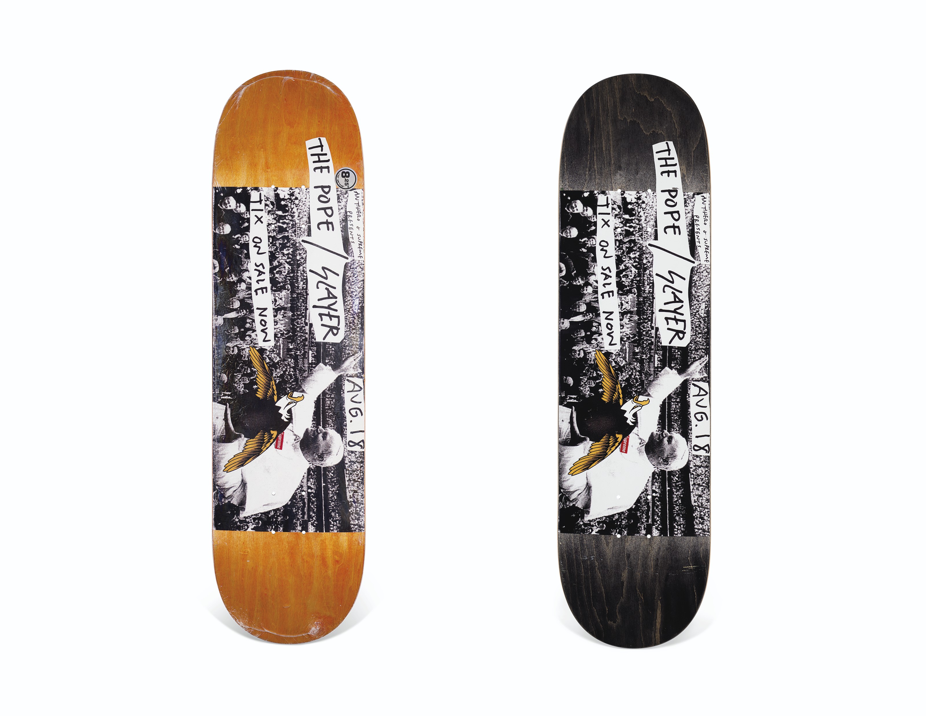 A SET OF THREE LARRY CLARK KIDS THE MOVIE SKATEBOARDS, SUPREME