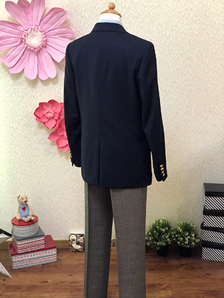 ラルフローレン 紺ブレザーの定番スーツ(赤・紺ネクタイ) 160