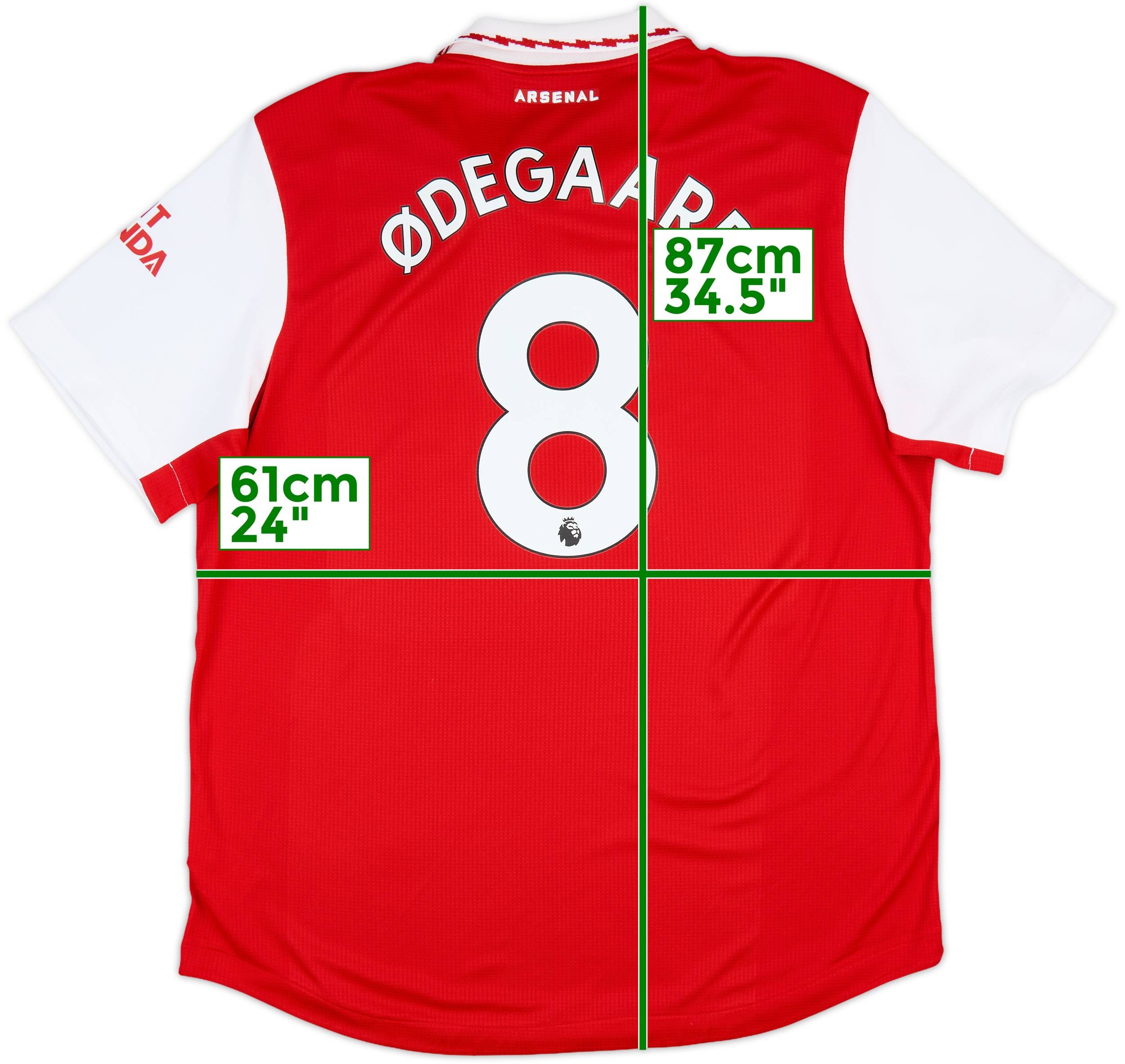 2022-23 Arsenal Authentic Home Shirt Odegaard #8 - 8/10 - (XXL)