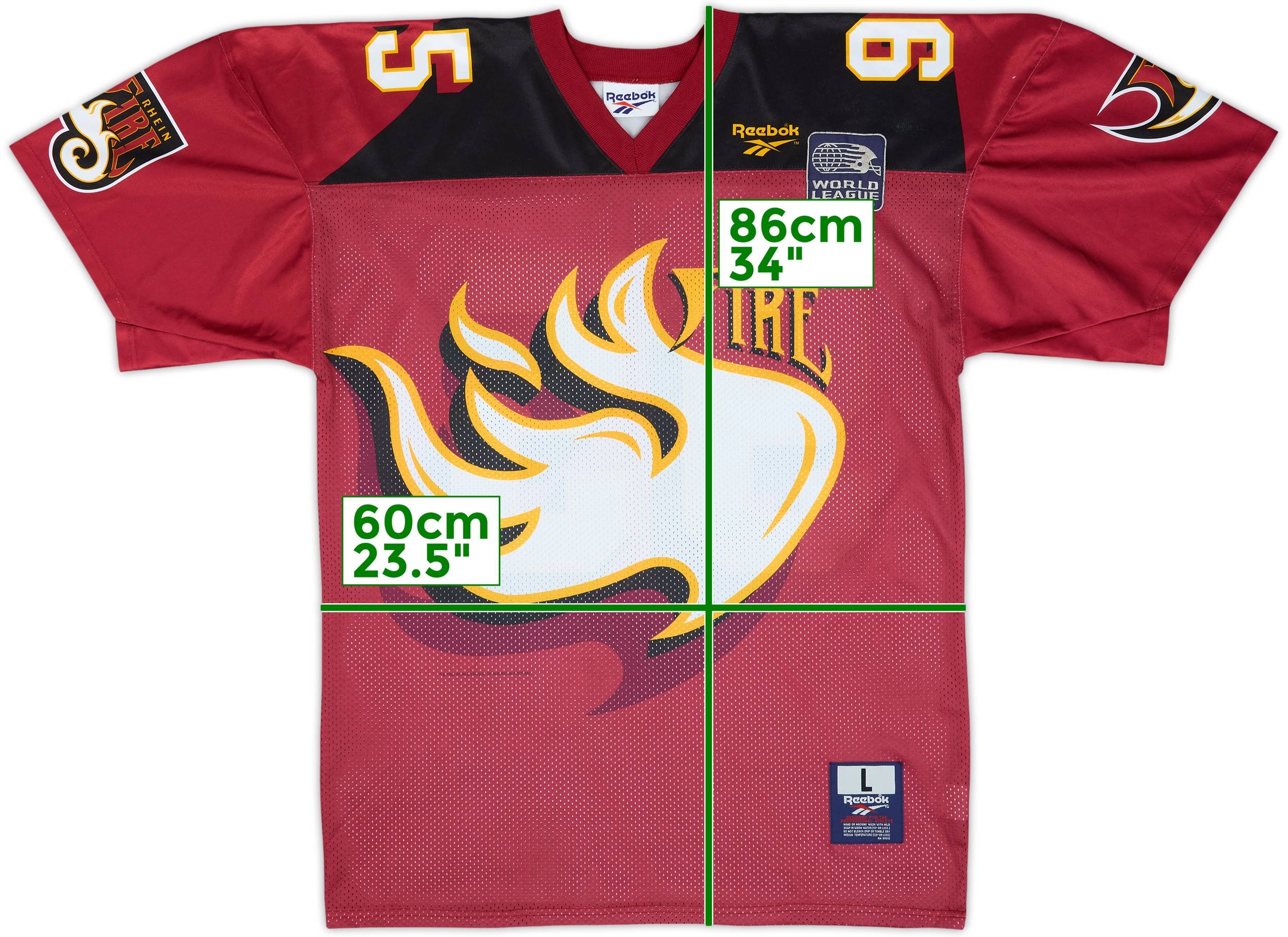 1995 Rhein Fire #95 Reebok Home Jersey - 9/10 - (L)